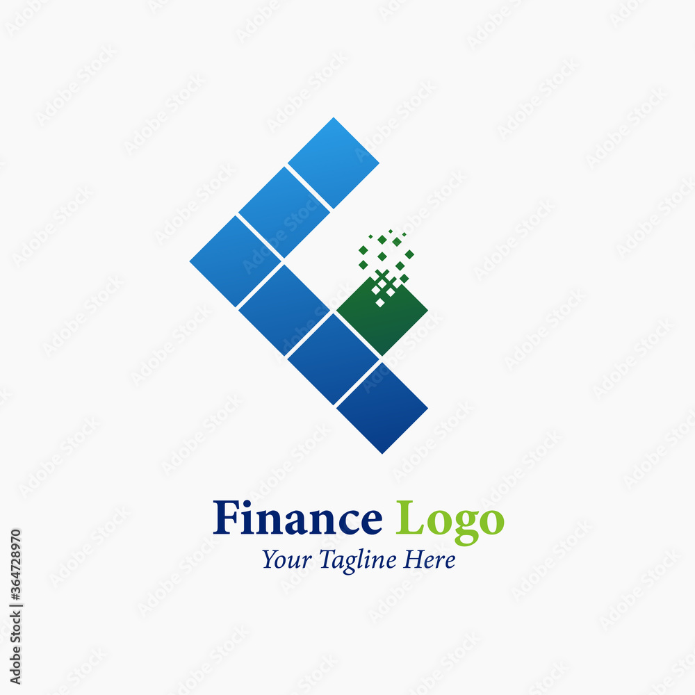 Fototapeta premium finance logo. modern eye catching logo with blue and Green