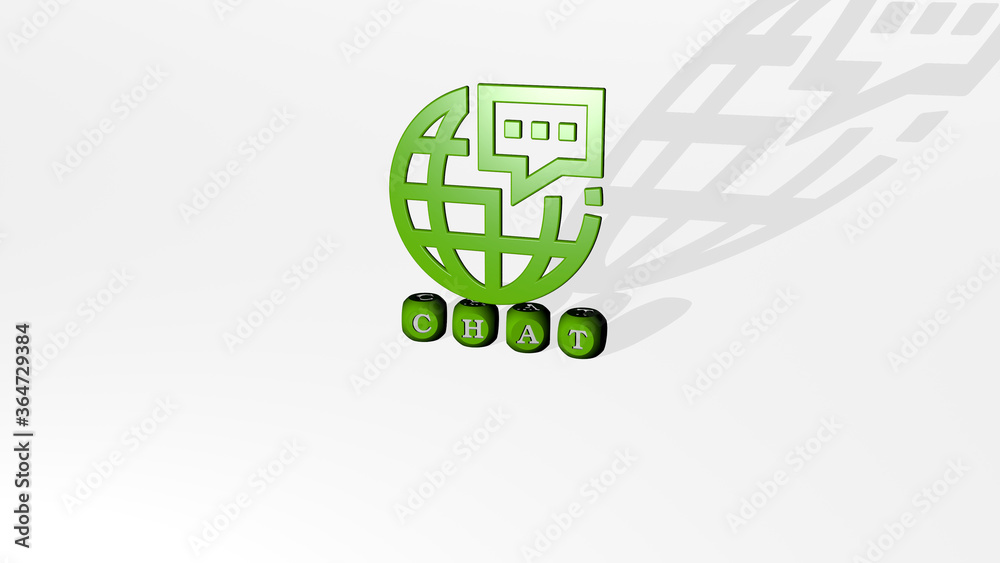 3D graphical image of CHAT vertically along with text built by metallic cubic letters from the top perspective, excellent for the concept presentation and slideshows. illustration and icon 3D graphical image of CHAT vertically along with text built by metallic cubic letters from the top perspective, excellent for the concept presentation and slideshows. illustration and icon