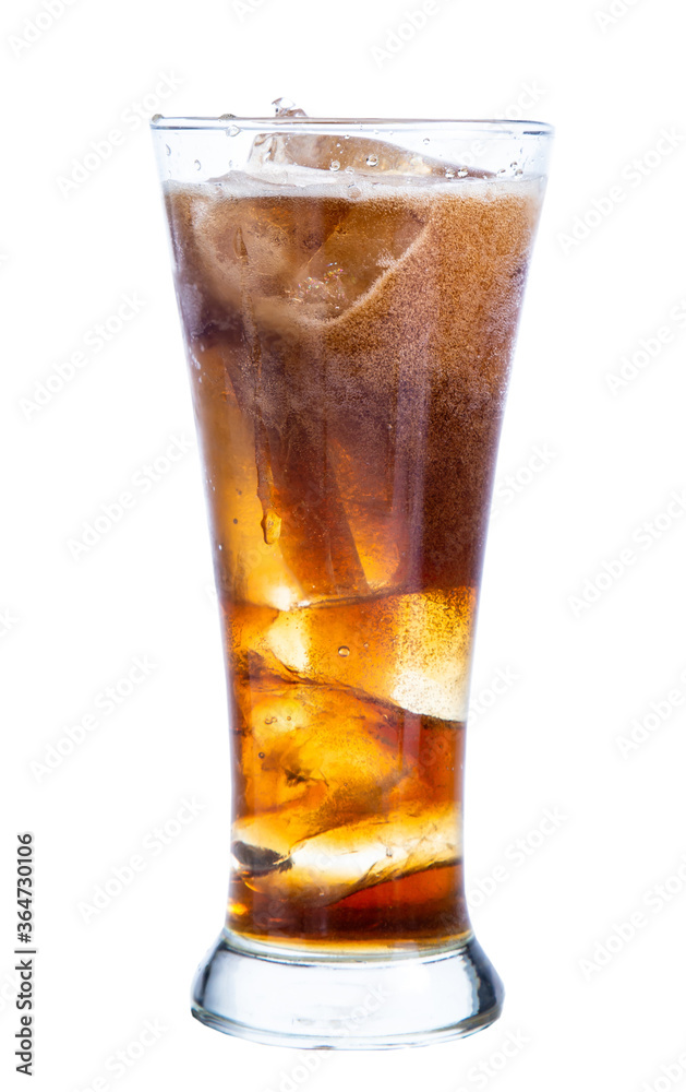 coca cola in glass isolaed on white background coca cola in glass isolaed on white background