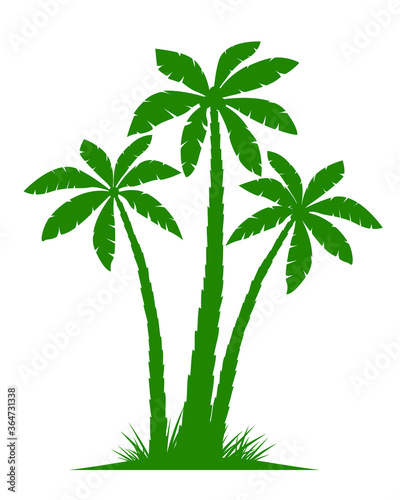 Palm Trees silhouettes vector illustration isolated on white background. Vector Illustration. 