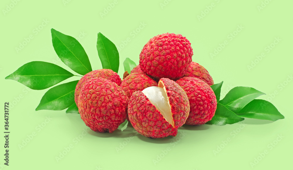 Lychee, litchi fruits isolated cut out on empty background Lychee, litchi fruits isolated cut out on empty background