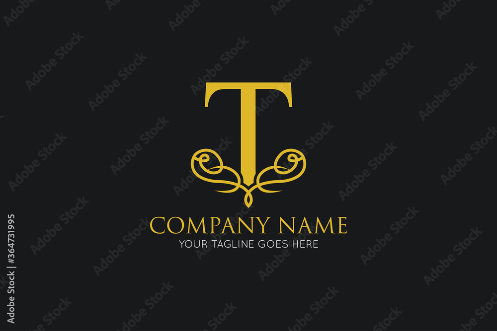 initial letter t luxury logo, icon, symbol vector illustration design template
