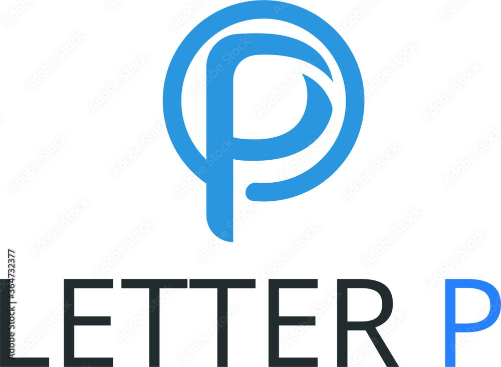 Initial letter p icon. Vector blue letter p logo. Stock illustration Initial letter p icon. Vector blue letter p logo. Stock illustration