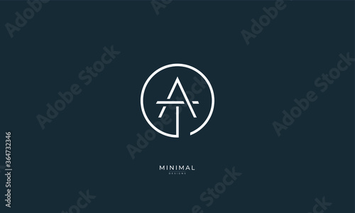 Alphabet letter icon logo AT or TA photo