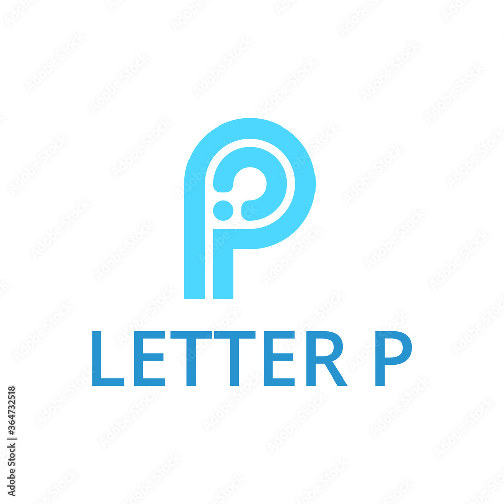 Initial letter p icon. Vector blue letter p logo. Stock illustration Initial letter p icon. Vector blue letter p logo. Stock illustration
