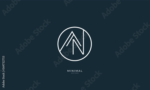 Alphabet letter icon logo AN