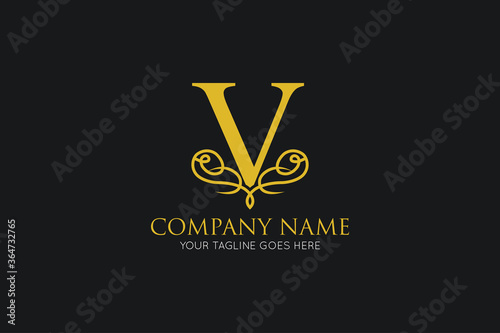 initial letter v luxury logo, icon, symbol vector illustration design template