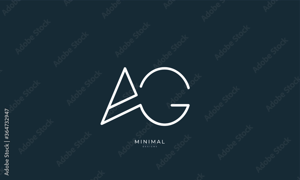 Fototapeta premium Alphabet letter icon logo AG