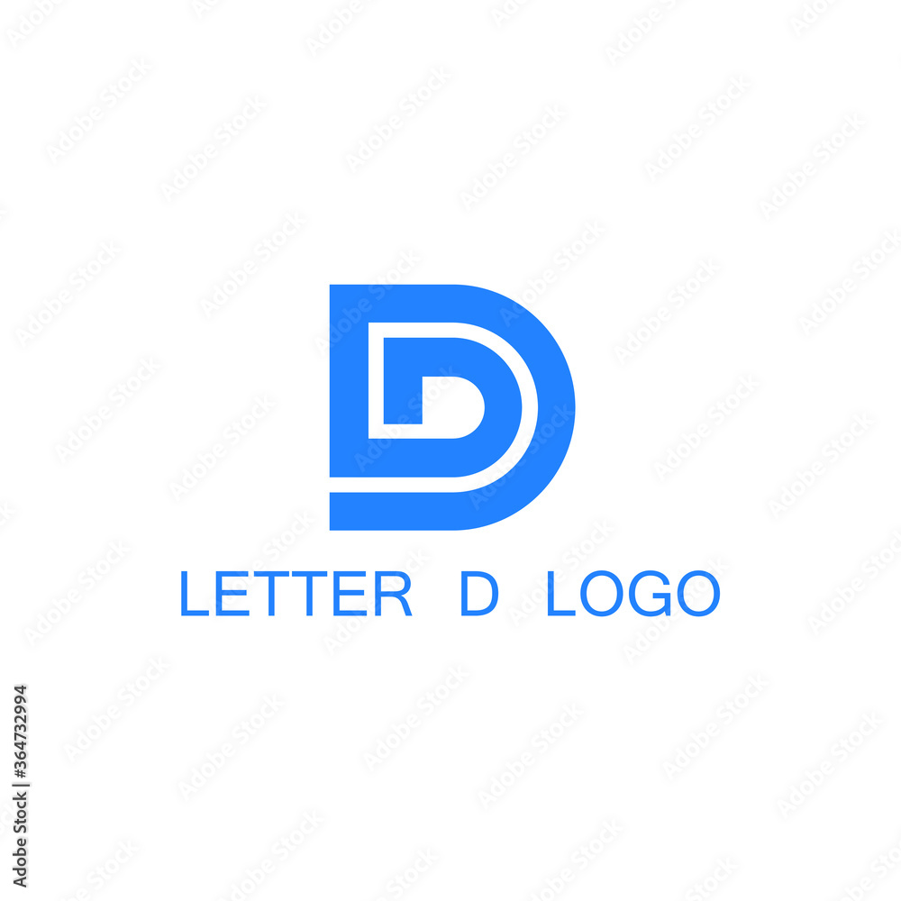 Initial letter d blue logo. Vector letter d icon. Stock illustration Initial letter d blue logo. Vector letter d icon. Stock illustration