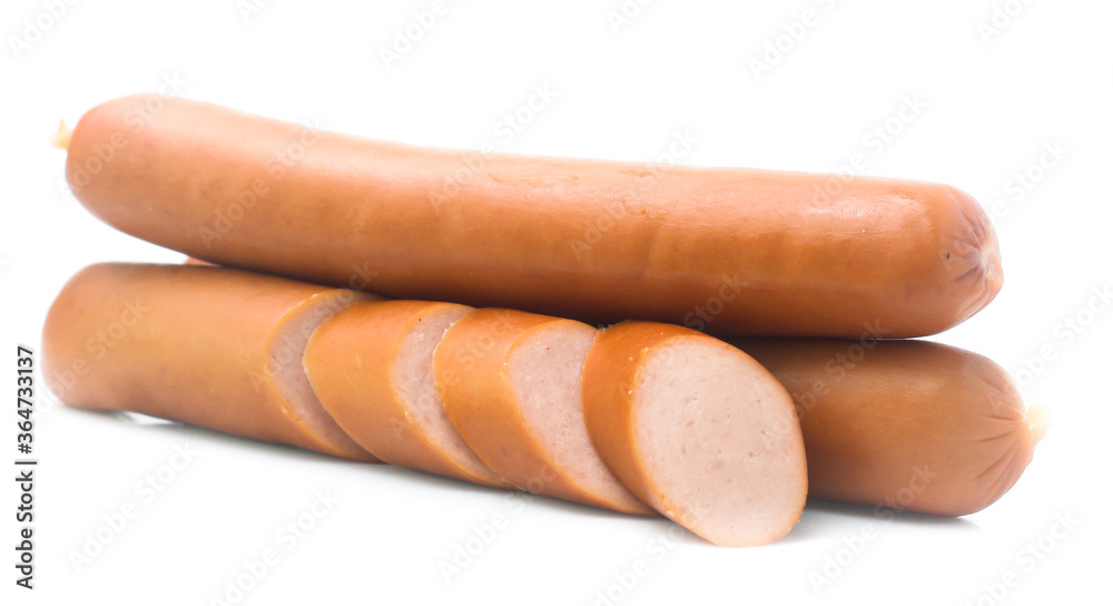 Frankfurter sausage isolated on white background