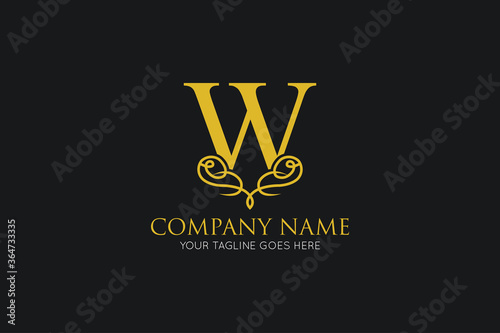 initial letter w luxury logo, icon, symbol vector illustration design template