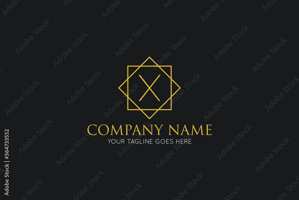 Fototapeta premium initial letter x luxury logo, icon, symbol vector illustration design template