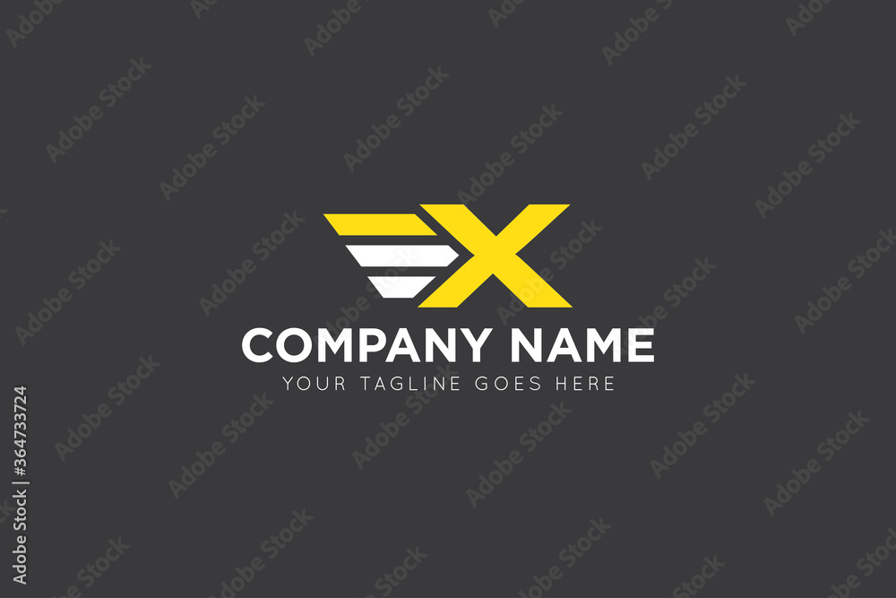 Fototapeta premium initial letter x wing speed logo, icon, symbol vector illustration design template