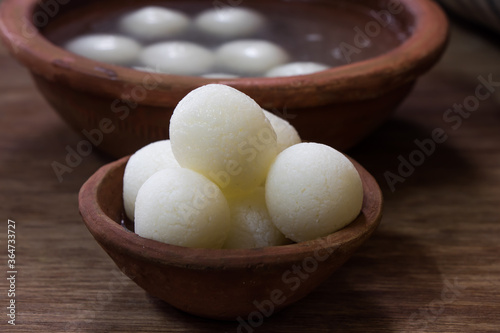 Indian Sweet Rasgulla Also Know as Rosogolla, Roshogolla, Rasagola, Ras Gulla is a Syrupy Dessert Popular in India.  photo