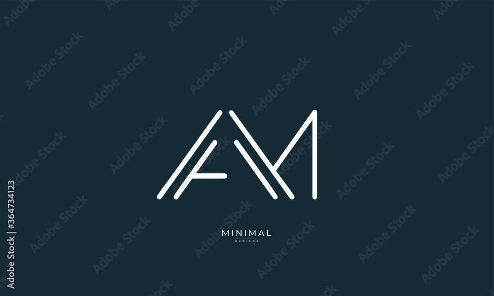 Alphabet letter icon logo AM Alphabet letter icon logo AM