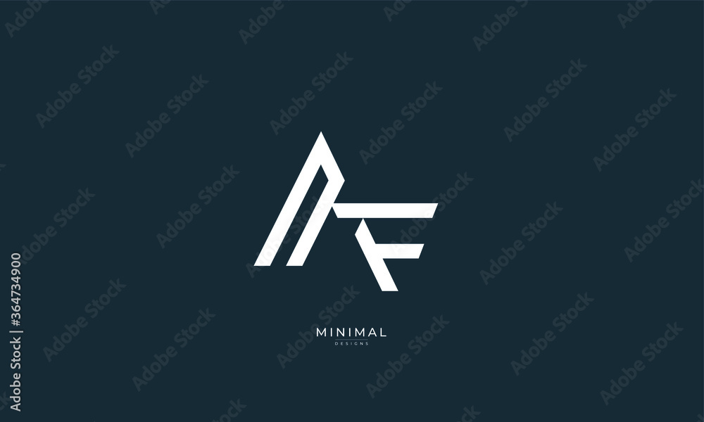 Alphabet letter icon logo AF Alphabet letter icon logo AF