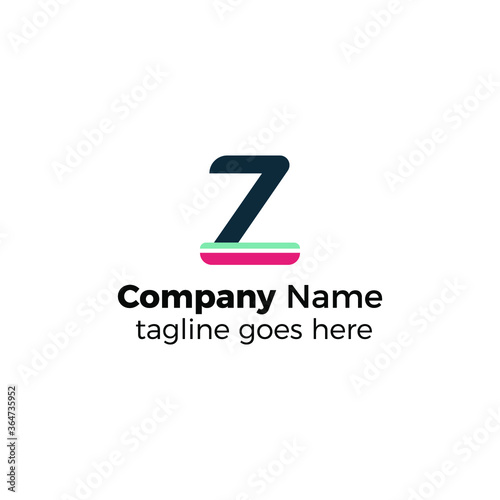Free Download two colors z logo design icon vector illustration simple line - GFXLoad