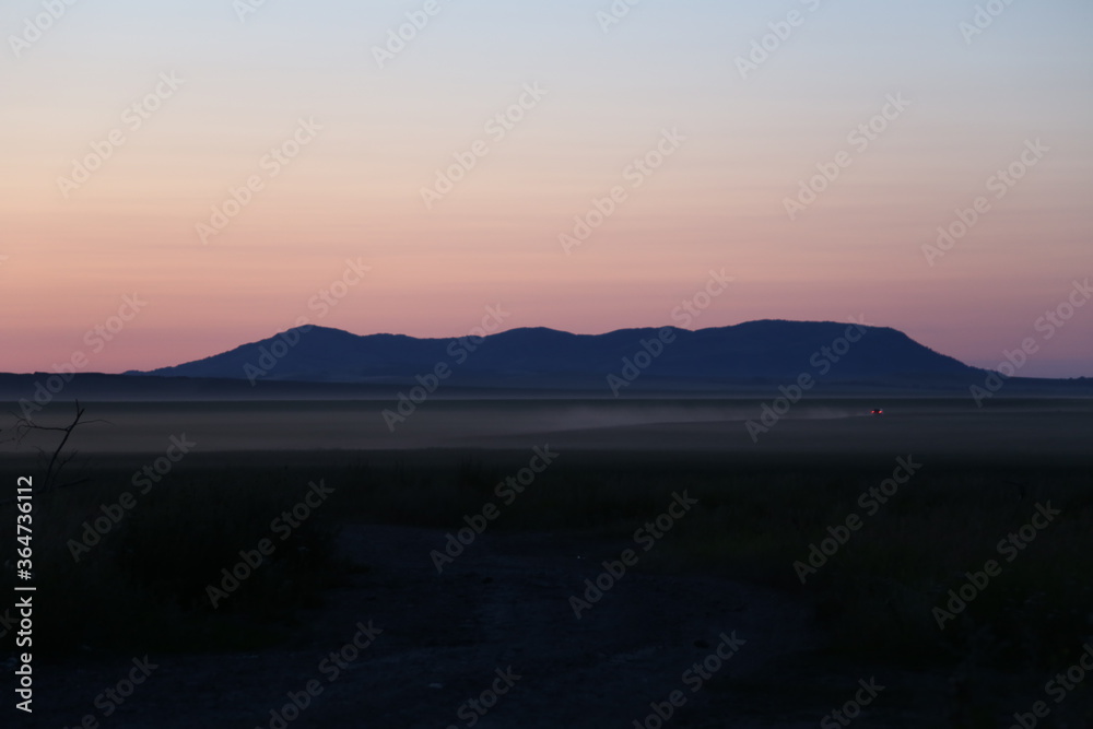 sunset in the mountains