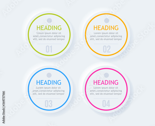 Wallpaper Mural vector illustration. Stylish design graphic infographics process of 4 steps. diagram presentation 4 options or steps. vector design stylish frames for text. Torontodigital.ca