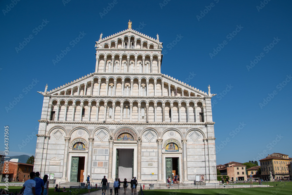 Pisa Cathedral  is a medieval Roman Catholic cathedral dedicated to the Assumption of the Virgin Mary, in the Piazza dei Miracoli in Pisa, Italy