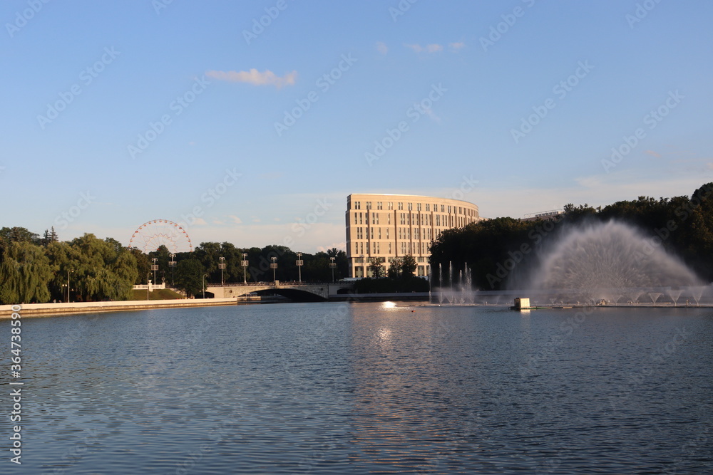 newly built fountain complex in Minsk