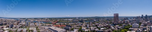 Panoramic View of Downtown Portland Oregon from the Pearl District