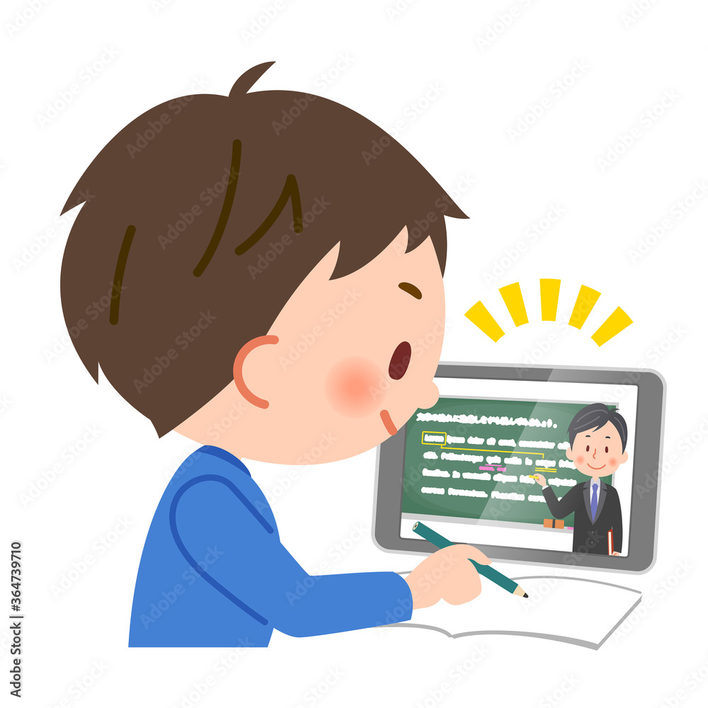 オンライン授業を受ける生徒