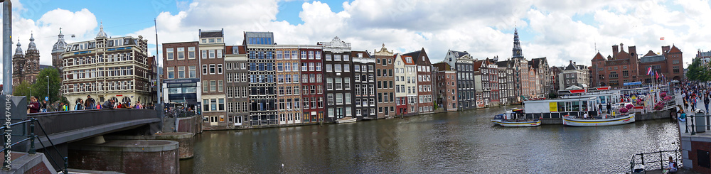 Holland, Amsterdam, city views, navigation channels and monuments