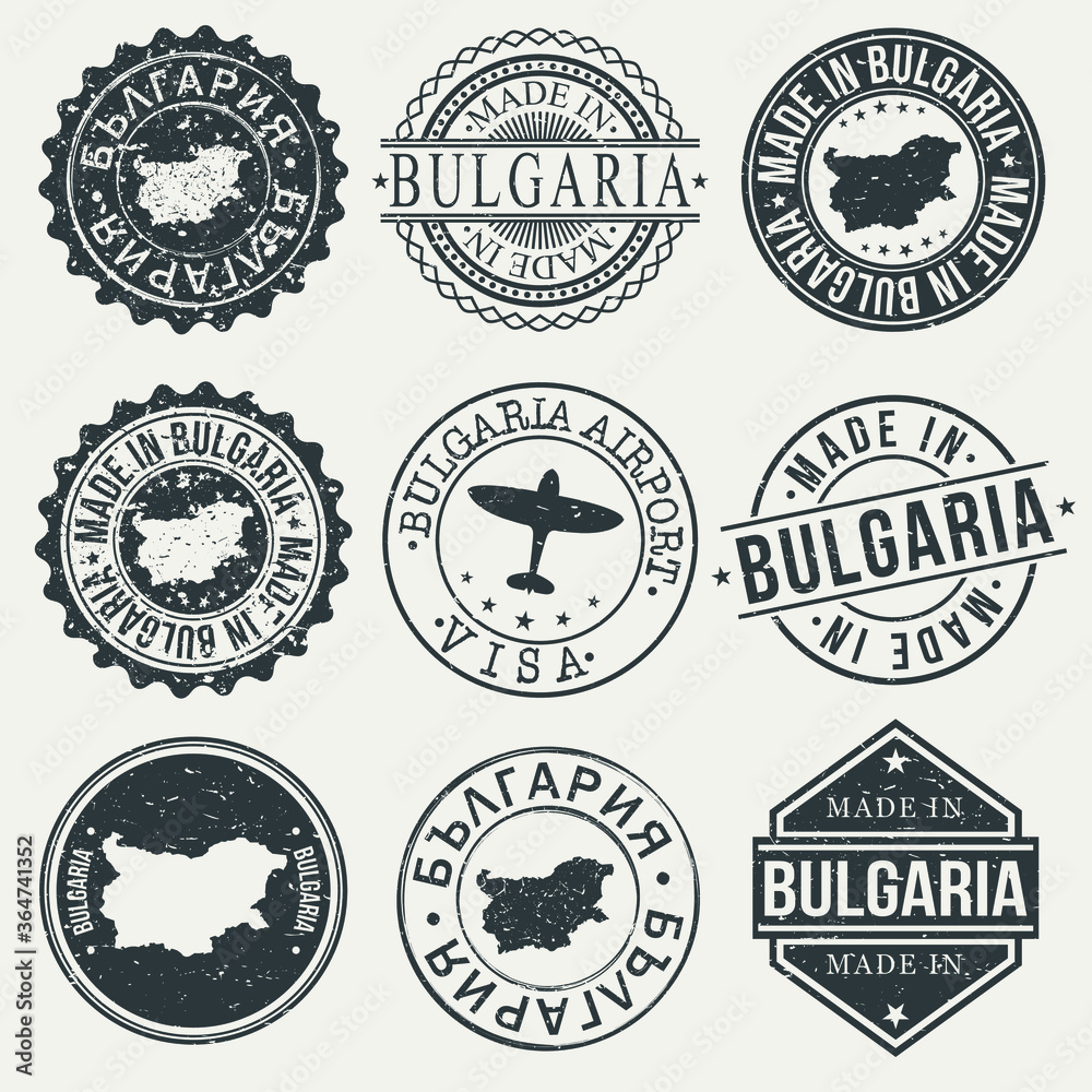 Bulgaria Travel Stamp Made In Product Stamp Logo Icon Symbol Design Insignia.