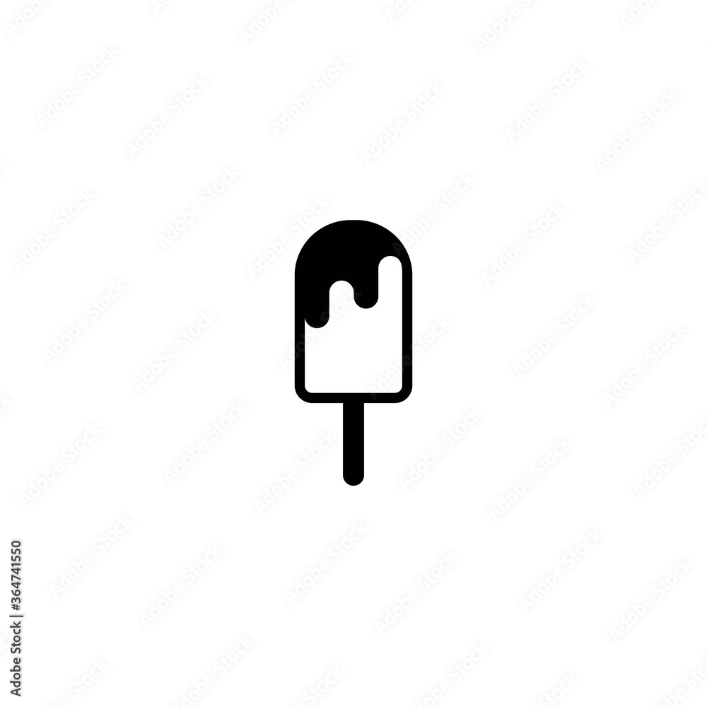black ice cream lolly isolated on white background. black ice cream lolly isolated on white background.