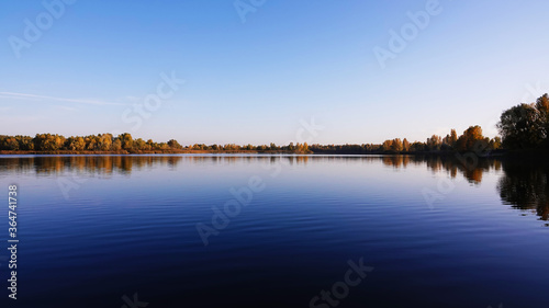 Forest lake in autumn