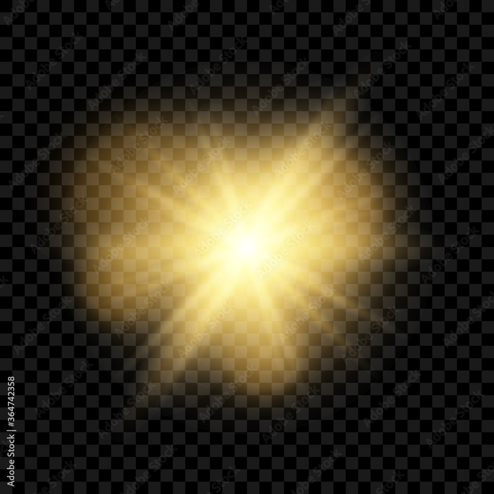 White glowing light explodes on a transparent background. Sparkling magical dust particl