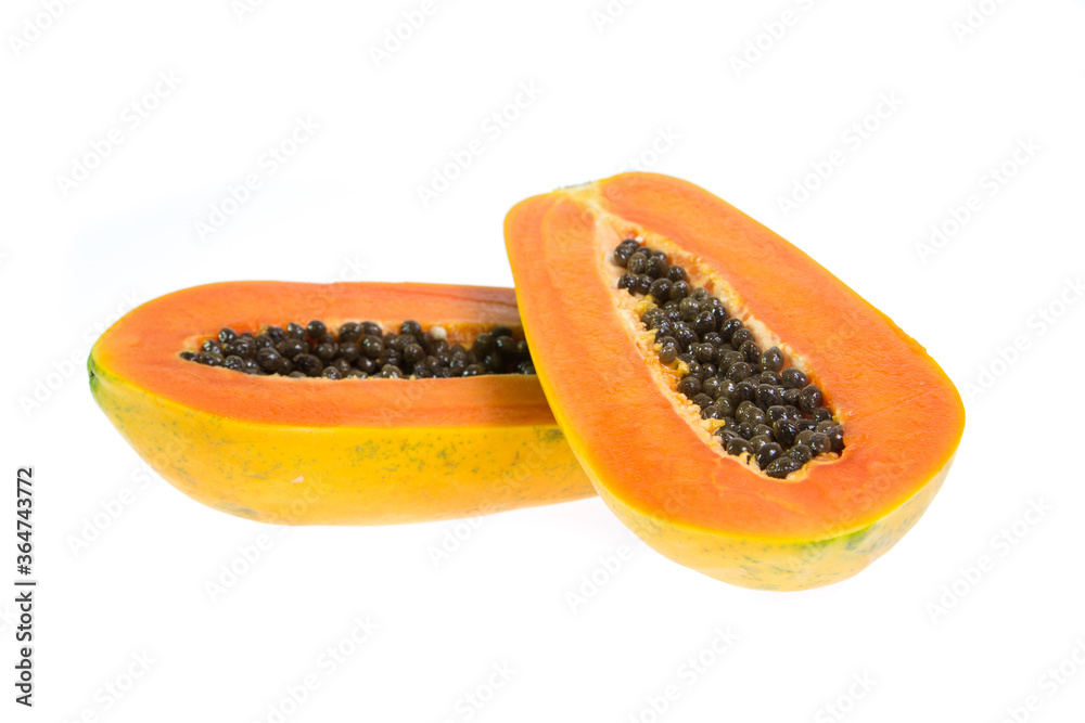 papaya isolated on white background