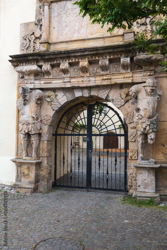 Entrance to the courtyard of the castle in Bad Bergzabern / Germany
