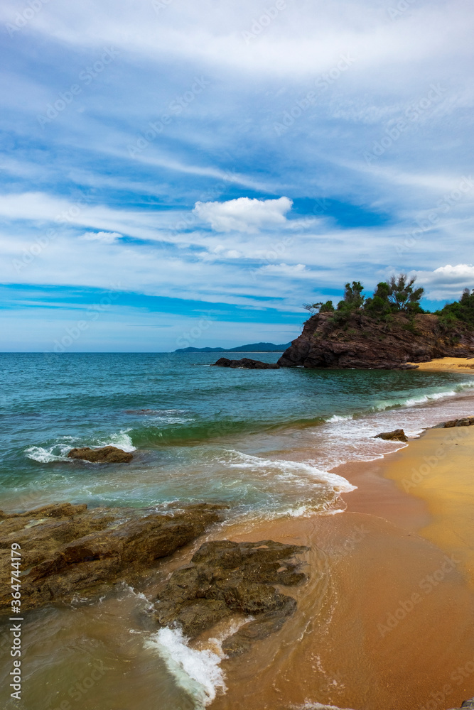 Beautiful blue sky with soft cloud and amazing nature landscape at Kemasik Beach Terengganu, Malaysia Beautiful blue sky with soft cloud and amazing nature landscape at Kemasik Beach Terengganu, Malaysia