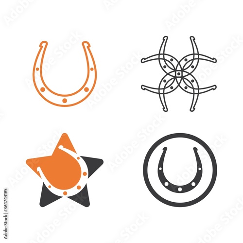 horse shoe icon logo vector illustration