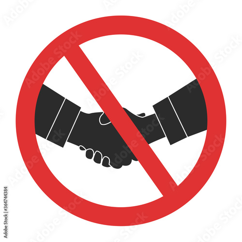 No Handshake icon. Handshake forbidden vector sign. COVID-19 prevention symbol
