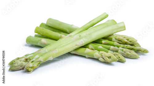 clipping path asparagus isolated on white background