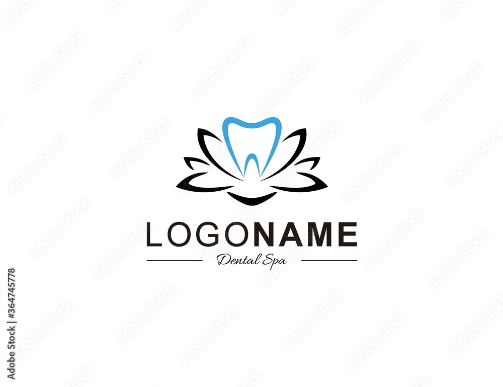 dental flower logo design template for spa