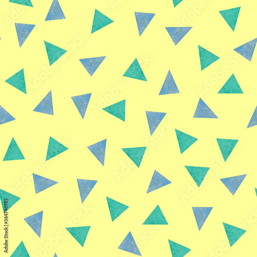 Seamless triangle pattern on yellow background 