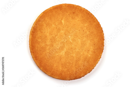 Biscuit for cake, isolated on white background