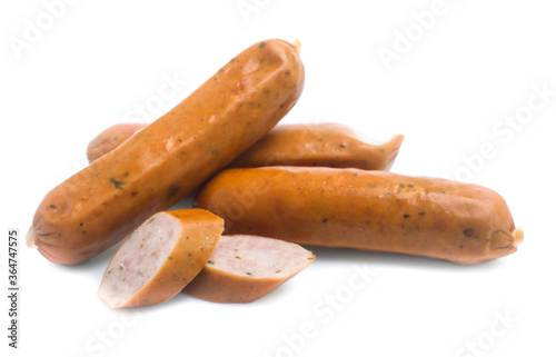 Frankfurter sausage isolated on white background