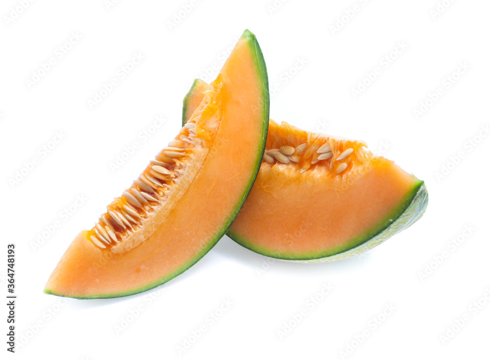 Orange cantaloupe melon isolated on white Orange cantaloupe melon isolated on white