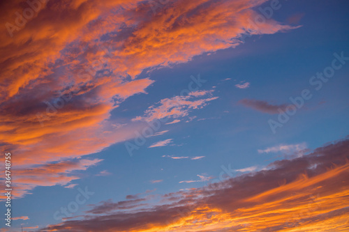 鮮やかな夏の空の夕焼け