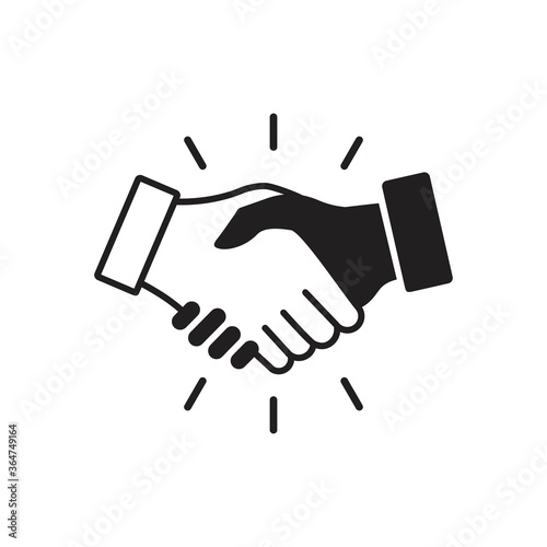 Business agreement handshake icon in line style, friendly handshake icon for apps and websites, vector illustration,	