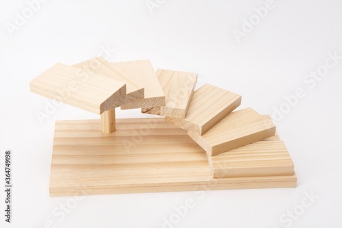 Tea tray made of natural wood on a white background