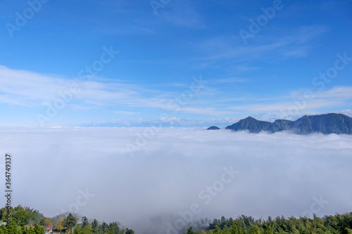 Wallpaper Mural Beautiful foggy landscape of mountain and blue sky cloud. Torontodigital.ca