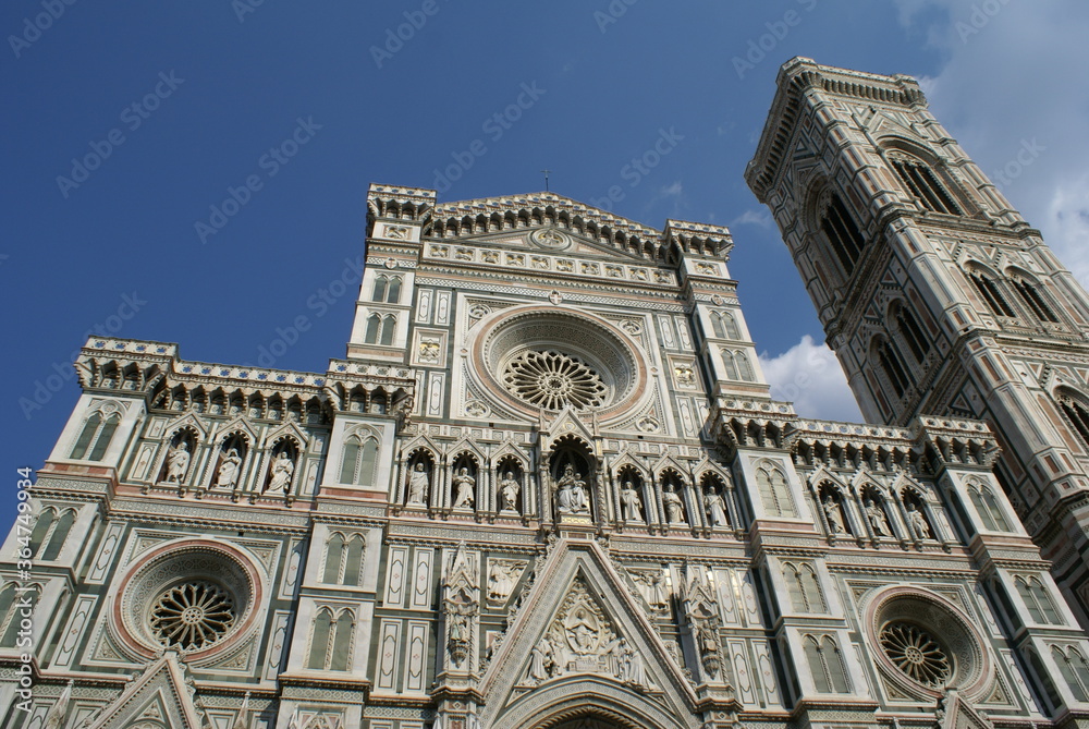 Florence, Italy: Cathedral Santa Maria del Fiore, detail of the facade