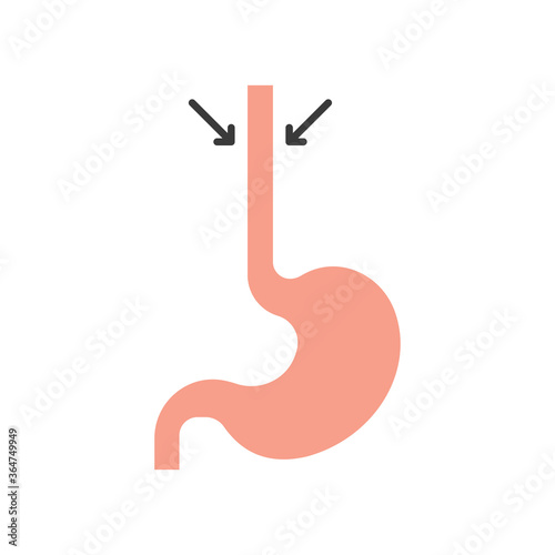 Esophagus vector icon symbol anatomy isolated on white background