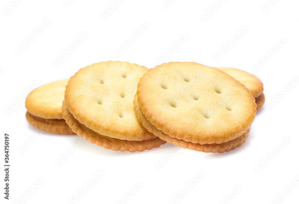 Sandwich biscuits cracker isolated on white background